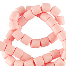 Polymer tube beads 6mm - Vintage pink